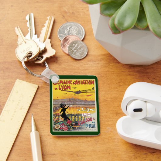 Reizen in stijl, Vliegtuigen Luchtshow, Lyon, Fran Sleutelhanger (Bureau)
