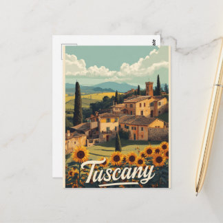 Reizen in Toscane Italië Retro Landschap Briefkaart