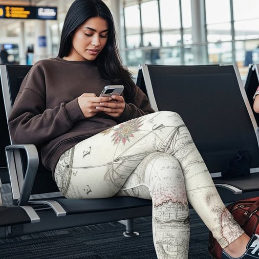 Reizen in vintage stijl   leggings