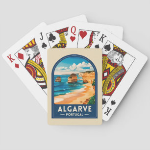 Reizen in vroeger tijden Algarve Portugal Retro ku Pokerkaarten