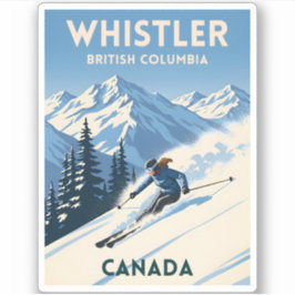 Reizen in Whistler, Brits-Columbia, Skiën in de Vi Sticker