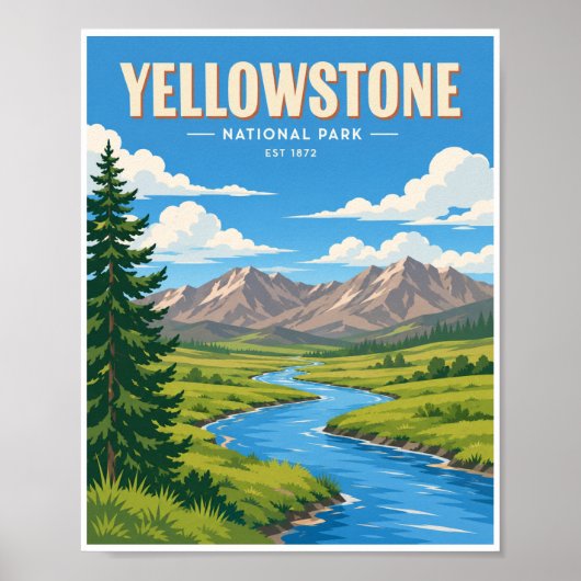 Reizen in Yellowstone National Park in het verlede Poster (Voorkant)