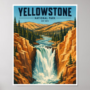 Reizen in Yellowstone National Park in vroegere ti Poster