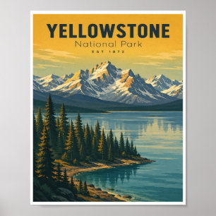Reizen in Yellowstone National Park in vroegere ti Poster