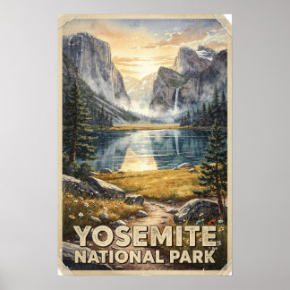 Reizen in Yosemite National Park in het verleden Poster