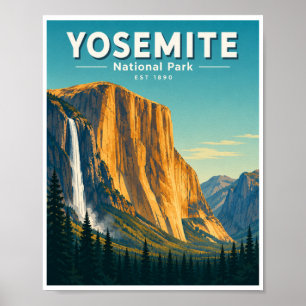 Reizen in Yosemite National Park in vroegere tijde Poster