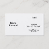 Reizen in zwart/wit visitekaartje (Achterkant)