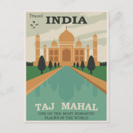 Reizen India Taj Mahal / Retro Briefkaart