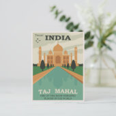 Reizen India Taj Mahal / Retro Briefkaart (Staand voorkant)