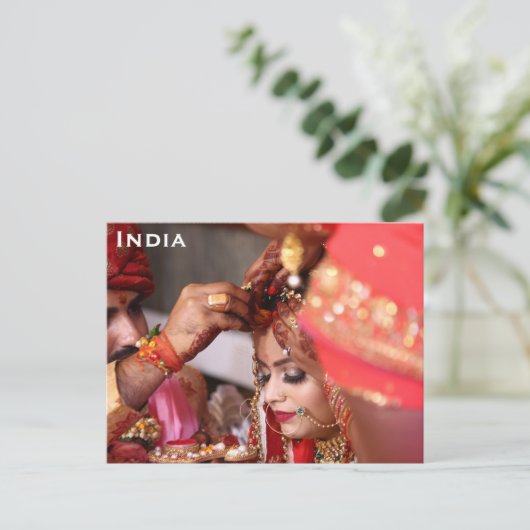 reizen India, toevoeging Briefkaart (Staand voorkant)