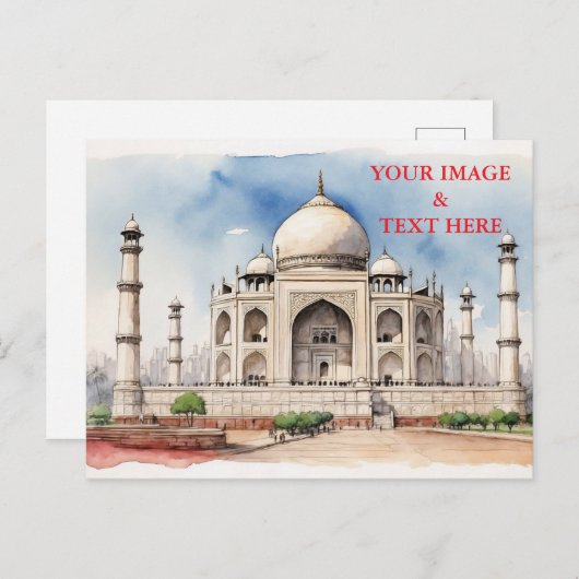 reizen India, toevoeging Briefkaart (Voorkant / Achterkant)