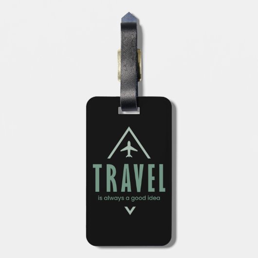 Reizen is altijd een goed idee, avontuurzoeker bagagelabel (Achterkant verticaal)