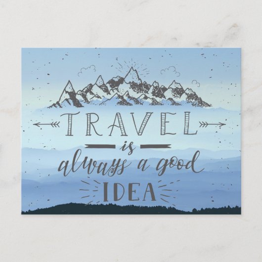 Reizen is altijd een goed idee briefkaart (Voorkant)