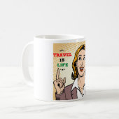 Reizen is de Mok van Life Coffee (Voorkant links)