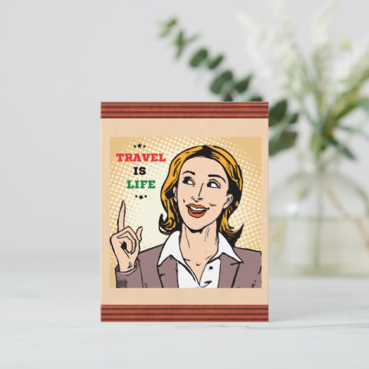Reizen is het leven Briefkaart (Staand voorkant)