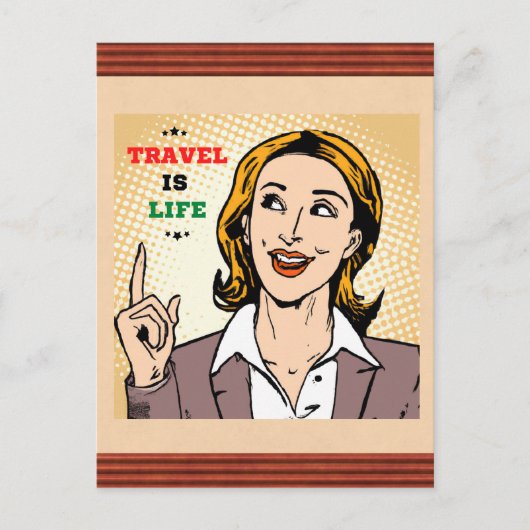 Reizen is het leven Briefkaart (Voorkant)