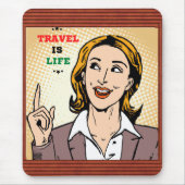 Reizen is het leven op de Mousepad Muismat (Voorkant)