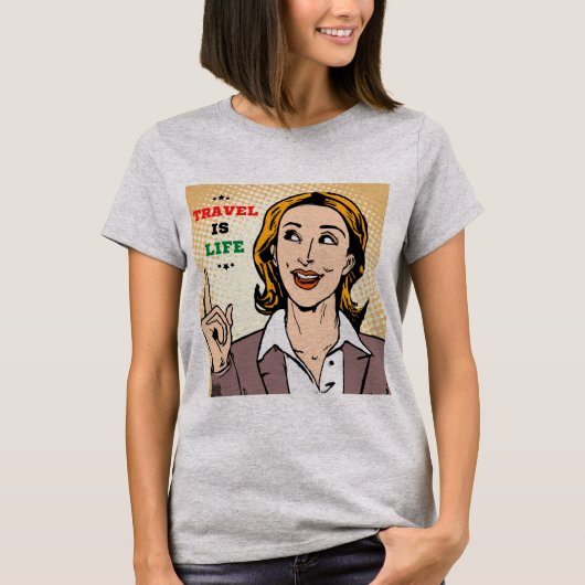 Reizen is het leven T-shirt (Voorkant)