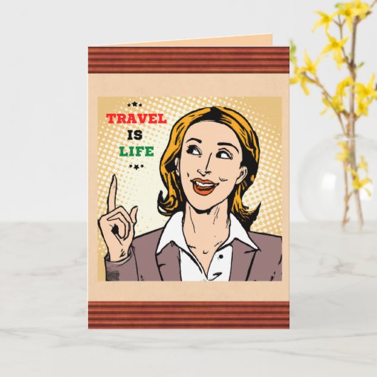 Reizen is het leven Wenskaart Kaart (Gele Bloem)
