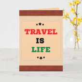 Reizen is het leven Wenskaart Kaart (Gele Bloem)