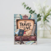 Reizen is leven briefkaart (Staand voorkant)