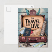 Reizen is leven briefkaart (Voorkant / Achterkant)