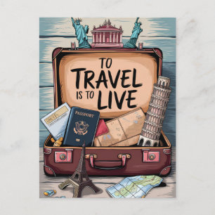 Reizen is leven briefkaart