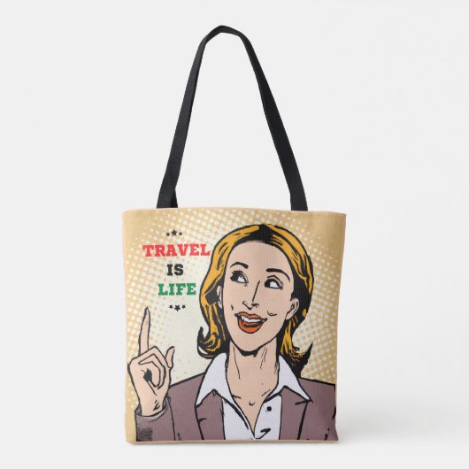 Reizen is leven Canvas tas (Achterkant)