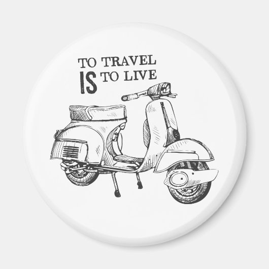 "Reizen is leven" Reizen thema magneet (Voorkant)