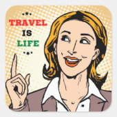 Reizen is leven Sticker (Voorkant)