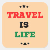 Reizen is leven Sticker (Voorkant)