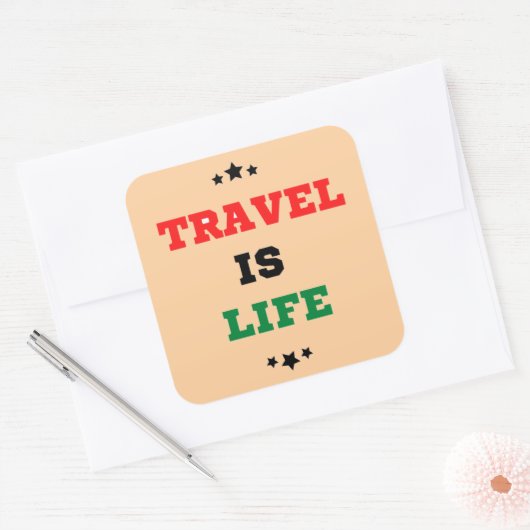 Reizen is leven Sticker (Envelop)