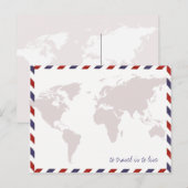 Reizen is leven / wereldkaart briefkaart (Voorkant / Achterkant)