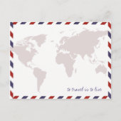 Reizen is leven / wereldkaart briefkaart (Voorkant)