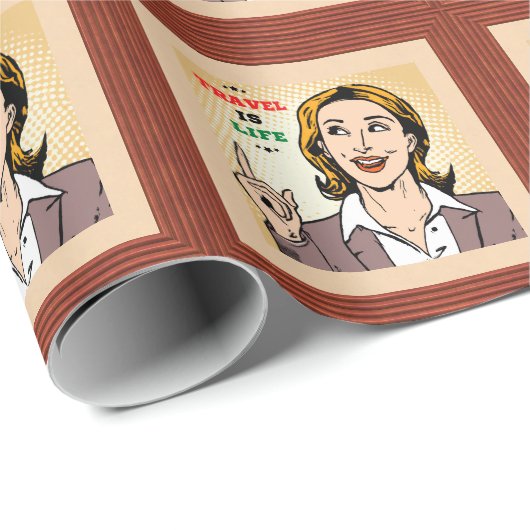 Reizen is levensverpakkingspapier cadeaupapier (Rol Hoek)