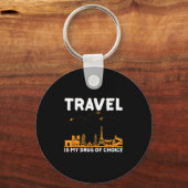 Reizen is mijn favoriete medicijn Mannen Women Adv Sleutelhanger (Voorkant)
