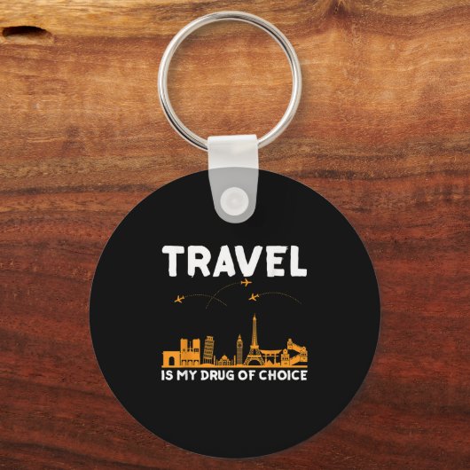 Reizen is mijn favoriete medicijn Mannen Women Adv Sleutelhanger (Voorkant)