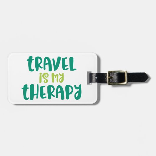 Reizen is mijn therapie. bagagelabel (Voorkant horizontaal)
