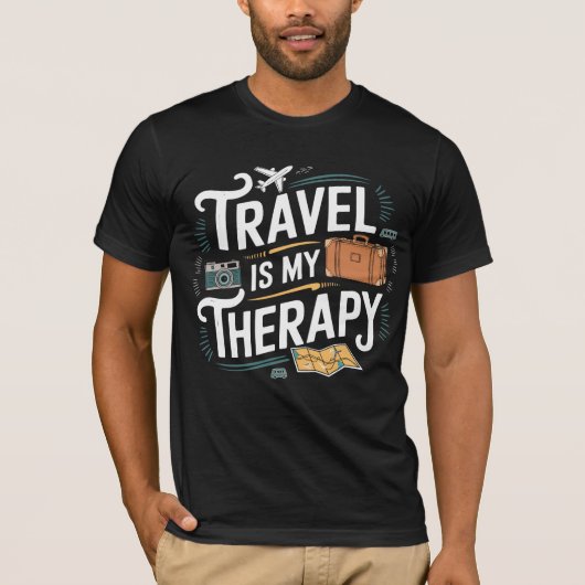 Reizen Is Mijn Therapie Kleding T-shirt (Voorkant)