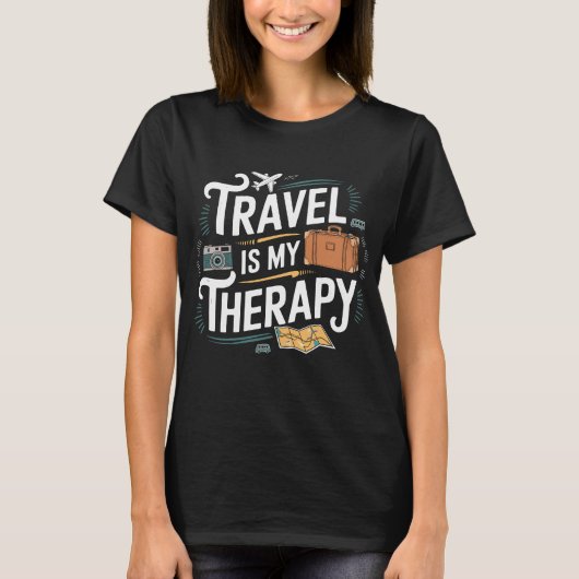 Reizen Is Mijn Therapie Kleding T-shirt (Voorkant)