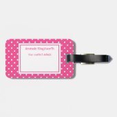 Reizen is mijn therapie moderne roze en witte stip bagagelabel (Achterkant horizontaal)