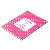 Reizen is mijn therapie moderne roze en witte stip notitieboek (Linkerzijde)