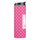 Reizen is mijn therapie moderne roze en witte stip thermosbeker (Gedraaid links)