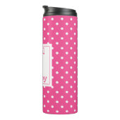 Reizen is mijn therapie moderne roze en witte stip thermosbeker (Geroteerd rechts)