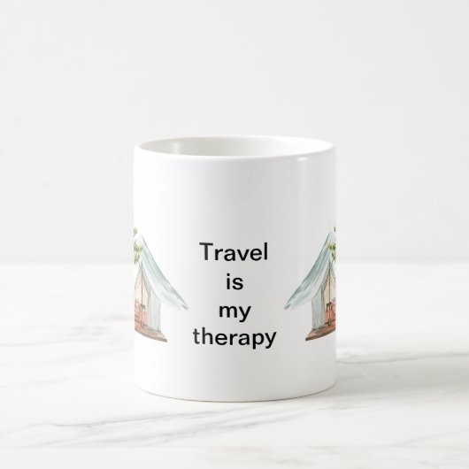 Reizen is mijn therapie, mok voor een reiziger, ee (Center)
