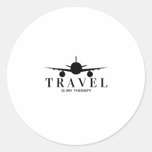 Reizen is mijn therapie ronde sticker