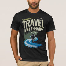 Reizen is mijn therapie - T-shirt met quote voor a