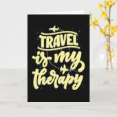 Reizen is mijn therapie vakantieganger kaart (Gele Bloem)