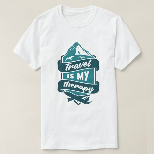 Reizen Is Mijn Therapie Wanderlust Grafisch T-Shir T-shirt (Design voorkant)
