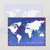 Reizen is wonen / wereldkaart briefkaart (Voorkant / Achterkant)